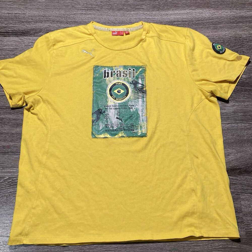 Puma Jamaica Mens XL 2008 Olympic Yellow Soccer Tee